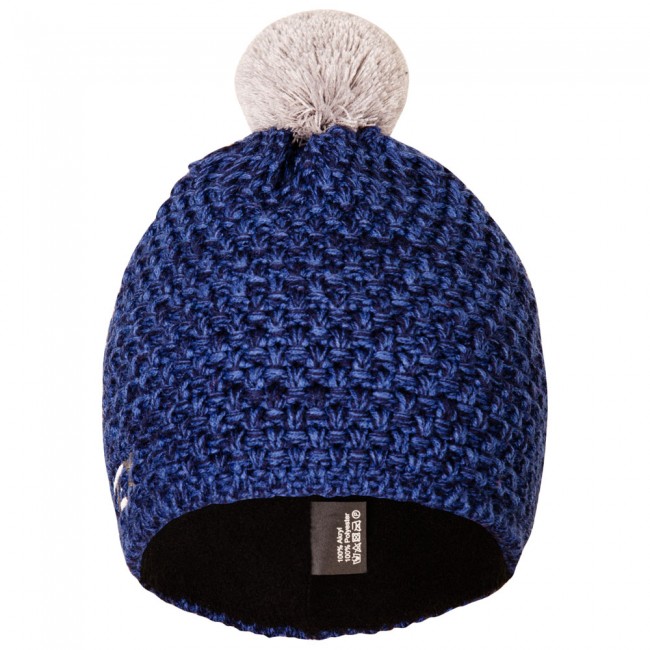 Pletená čepice KNIT modrá-melange