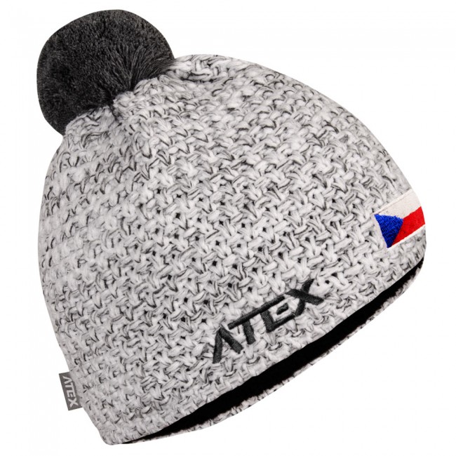 Pletená čepice KNIT šedá-melange CZE