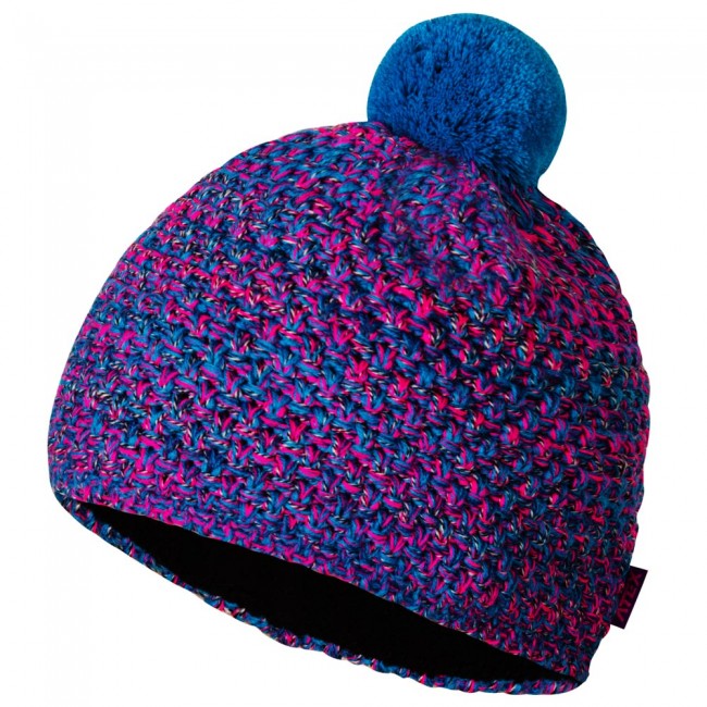 Pletená čepice KNIT tyrkysovo-růžová melange