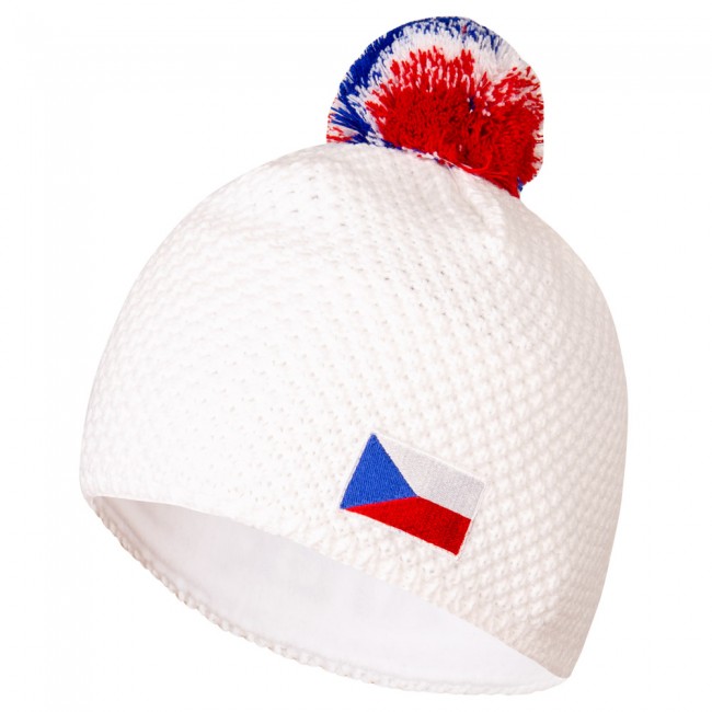 Pletená čepice KNIT bílá CZE