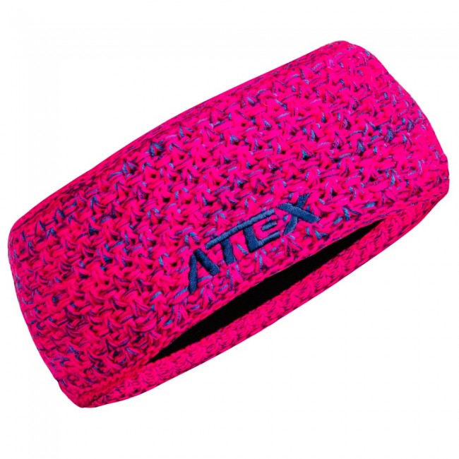 Pletená čelenka KNIT neon-růžová-melange