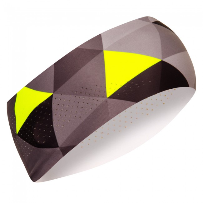 Běžecká široká čelenka GRID šedá/fluo