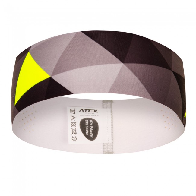 Atletická úzká čelenka GRID šedá/fluo