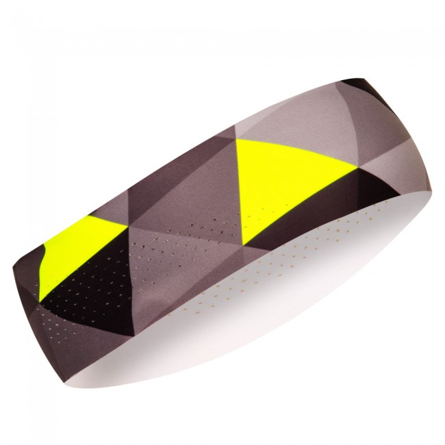 Atletická úzká čelenka GRID šedá/fluo