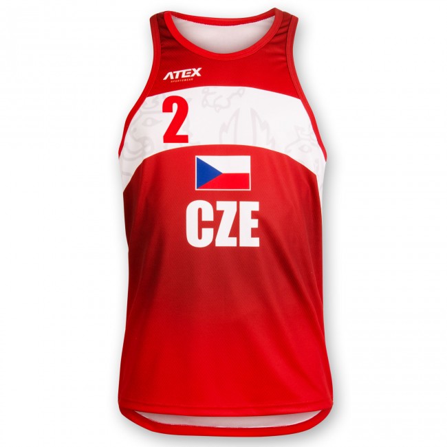 Beachvolejbalový dres PŘEMEK červený #2
