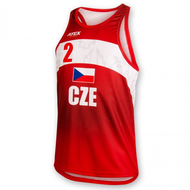 Beachvolejbalový dres PŘEMEK červený #2