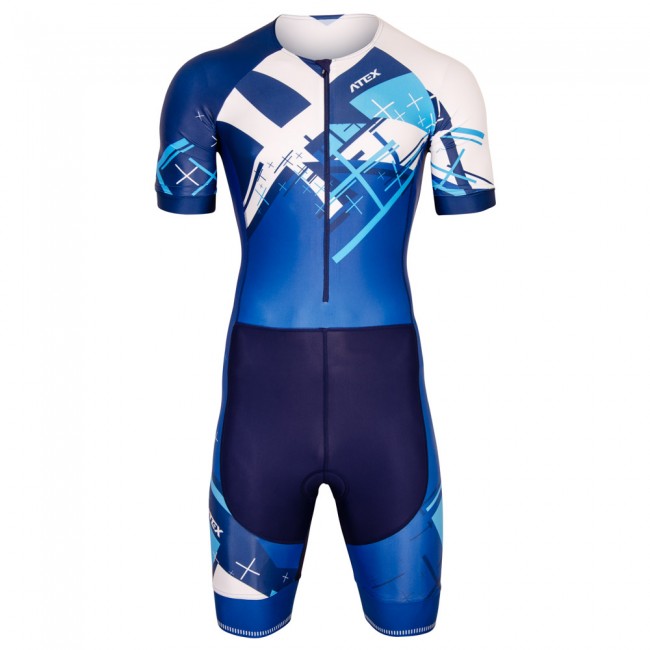Triatlonová kombinéza CROSS BLUE s krátkými rukávy