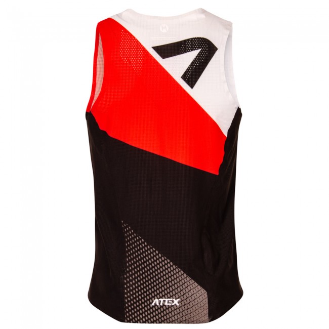 Atletický dres bez rukávů REVOLT RED lepený