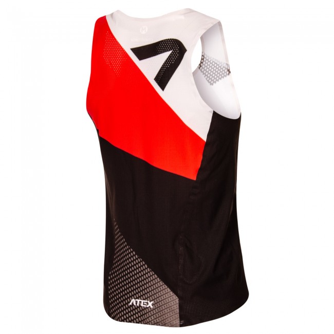 Atletický dres bez rukávů REVOLT RED lepený